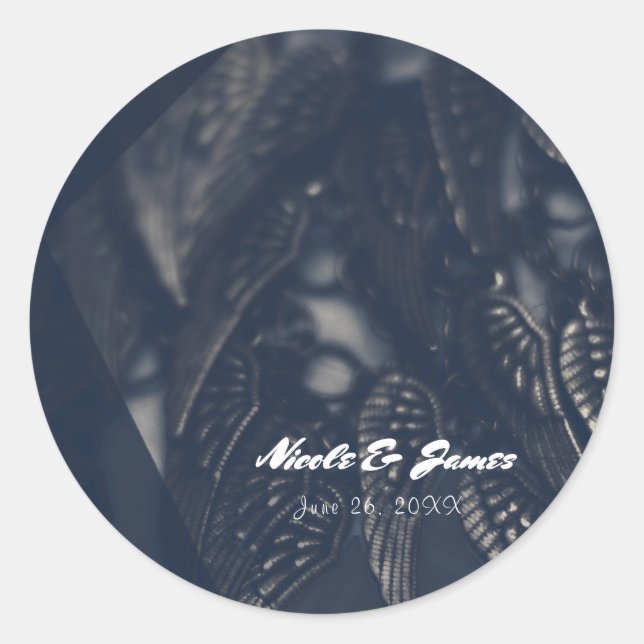 Adesivo Redondo Anjo Escuro Wings Gothic Glam Favorito Personaliza (Frente)