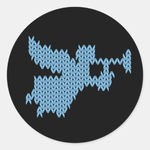 Adesivo Redondo Anjo feito malha com trombeta UCS religioso