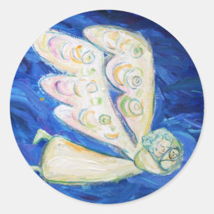 Adesivo Redondo Anjo Guardião com Stickers Personalizados de Arte