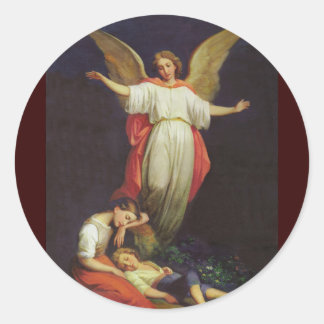 Adesivo Redondo Anjo Guardião Vitoriano