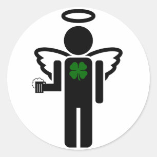 Adesivo Redondo anjo irlandês.