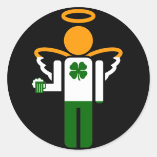Adesivo Redondo anjo irlandês.