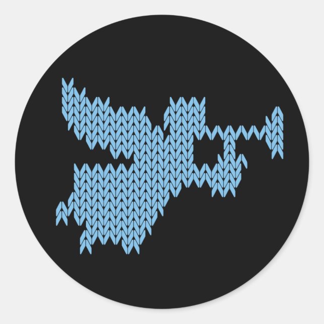 Adesivo Redondo Anjo Knit com trompete religioso cristão UCS (Frente)