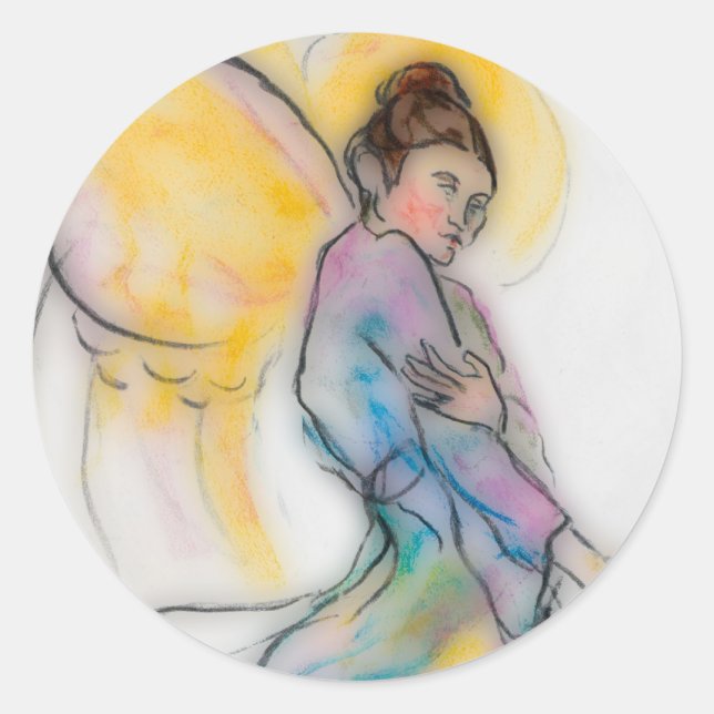 Adesivo Redondo anjo macio (Frente)