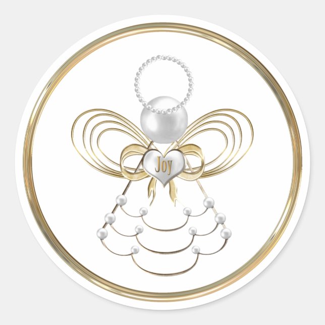 Adesivo Redondo Anjo Natal do Joy Sticker (Frente)