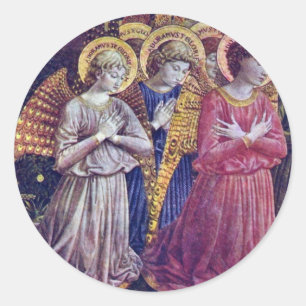 Adesivo Redondo Anjos dos adoradores por Gozzoli Benozzo