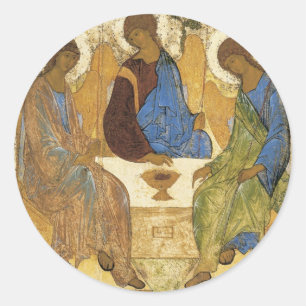 Adesivo Redondo Anjos Na Mamre Trinity