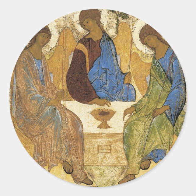 Adesivo Redondo Anjos Na Mamre Trinity (Frente)