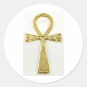 Adesivo Redondo Ankh Dourado