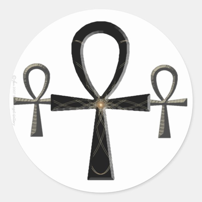 Adesivo Redondo Ankh Stickers (Frente)