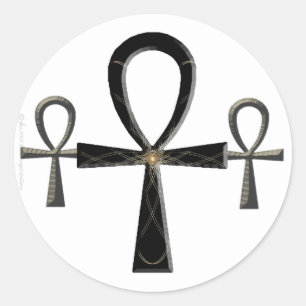 Adesivo Redondo Ankh Stickers