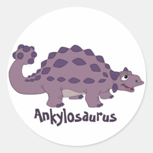 Adesivo Redondo Ankylosaurus dos desenhos animados