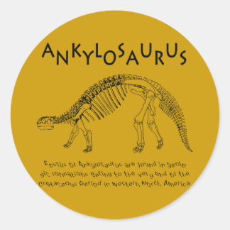 Adesivo Redondo Ankylosaurus Sticker