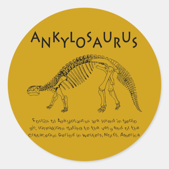 Adesivo Redondo Ankylosaurus Sticker (Frente)