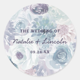 Adesivo Redondo Annabelle Vintage Monograma Floral Casamento Russo