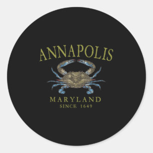 Adesivo Redondo Annapolis Maryland Caranguejo Azul Desde 1649 Oliv