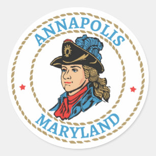 Adesivo Redondo Annapolis Maryland Colonial