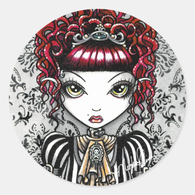 Adesivo Redondo Annie Gothic Victorian Fae Sticker (Frente)