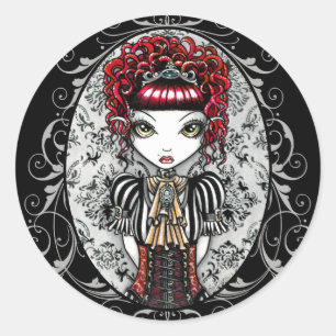 Adesivo Redondo Annie Gothic Victorian Fae Stickers