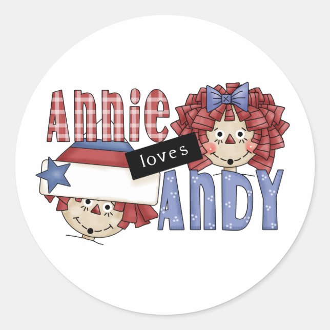 Adesivo Redondo Annie Loves Andy Ragdoll (Frente)