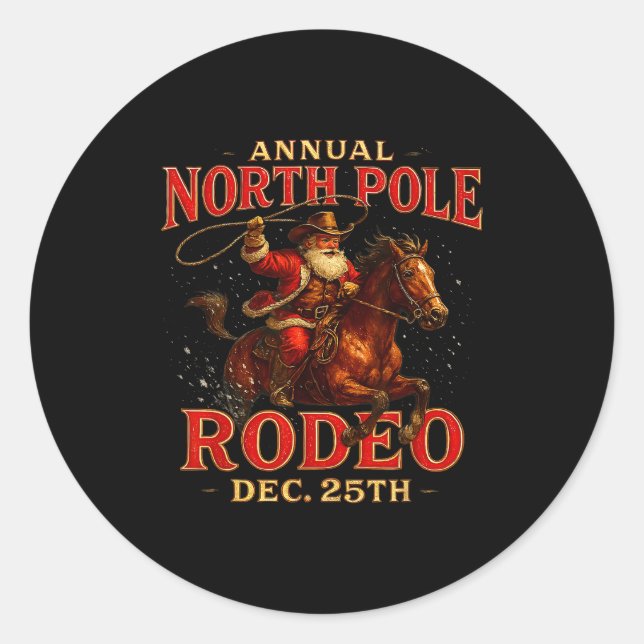 Adesivo Redondo Annual North Le Rodeo Dec 25th Santa Design  (Frente)