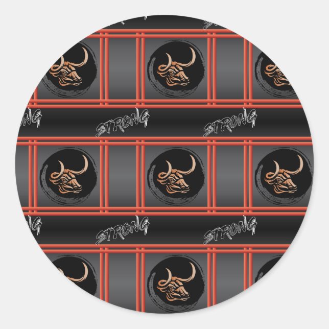 Adesivo Redondo Ano Chinês do Ox - Forte (Frente)