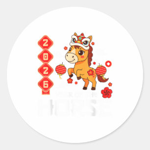 Adesivo Redondo Ano Do Cavalo 2026 Fofo Kawaii Ano Novo Chinês