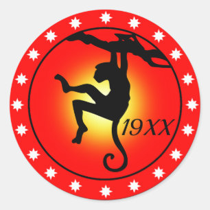 Adesivo Redondo Ano do Macaco