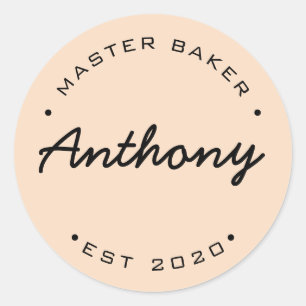 Adesivo Redondo Ano do Master Baker Personalizado