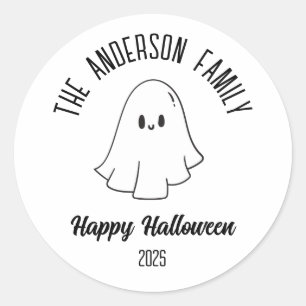 Adesivo Redondo Ano do Nome Personalizado Fantasma do Fantasma do