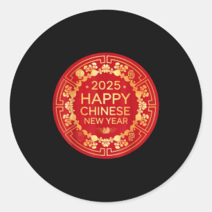 Adesivo Redondo Ano do Serpente 2025 Ano Novo Lunar Ano Novo Chinê