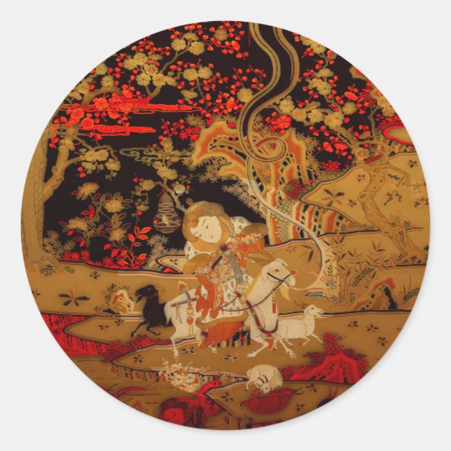 Adesivo Redondo Ano do Vinheta Redonda de Ram ou de Caprinos (Frente)