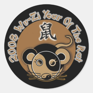 Adesivo Redondo Ano Dos Autocolantes De Rato