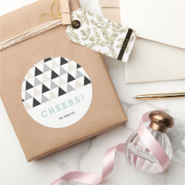 Adesivo Redondo Ano Novo anima feriado geométrico neutro