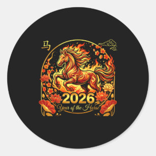Adesivo Redondo Ano novo chinês 2026 ano do cavalo