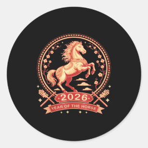 Adesivo Redondo Ano Novo Chinês 2026 Ano do Cavalo _5