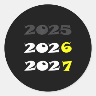 Adesivo Redondo Ano Novo Engraçado 2026 Seis Sete 67 Meme