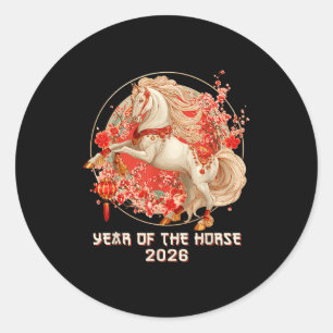 Adesivo Redondo Ano Novo Lunar 2026 Decoração Chinesa Ano Do