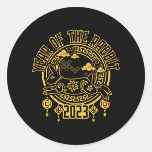 Adesivo Redondo Ano Novo Lunar Chinês do Coelho