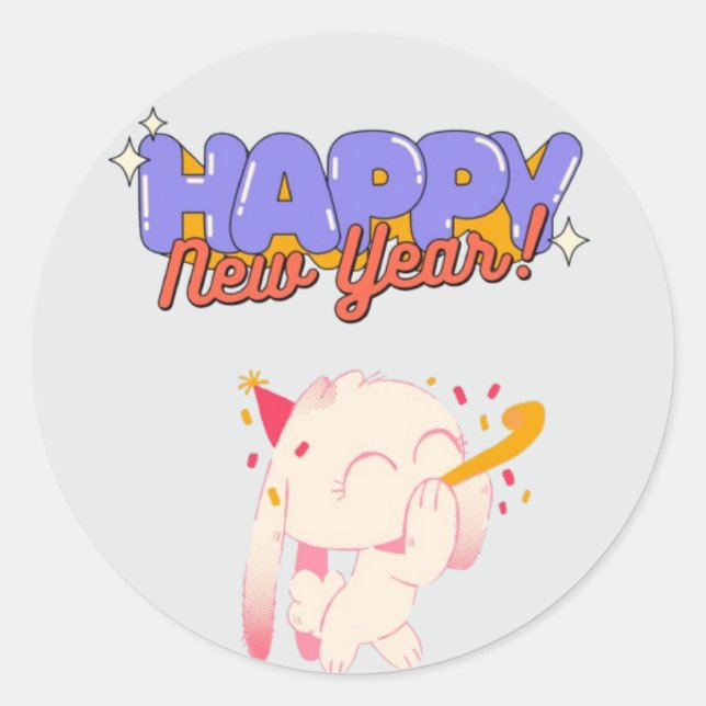 Adesivo Redondo "Ano Novo, Víblias Novas" (Frente)