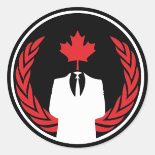 Adesivo Redondo Anonymous Canada Black Sticker
