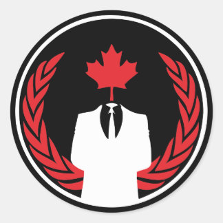 Adesivo Redondo Anonymous Canada Black Sticker