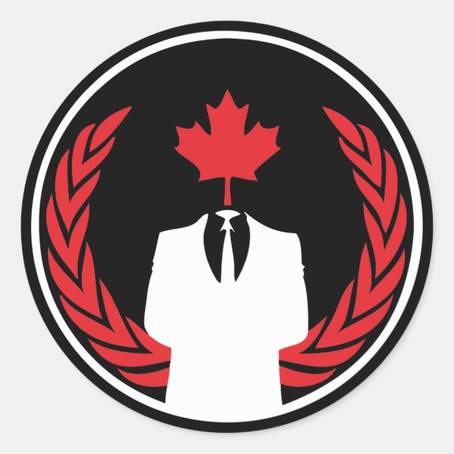 Adesivo Redondo Anonymous Canada Black Sticker (Frente)