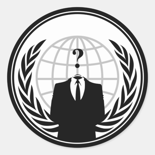 Adesivo Redondo ANONYMOUS logo (Frente)