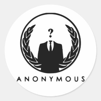 Adesivo Redondo Anonymous Logo