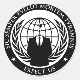 Adesivo Redondo Anonymous Semper Evello Mortem Tyrannis