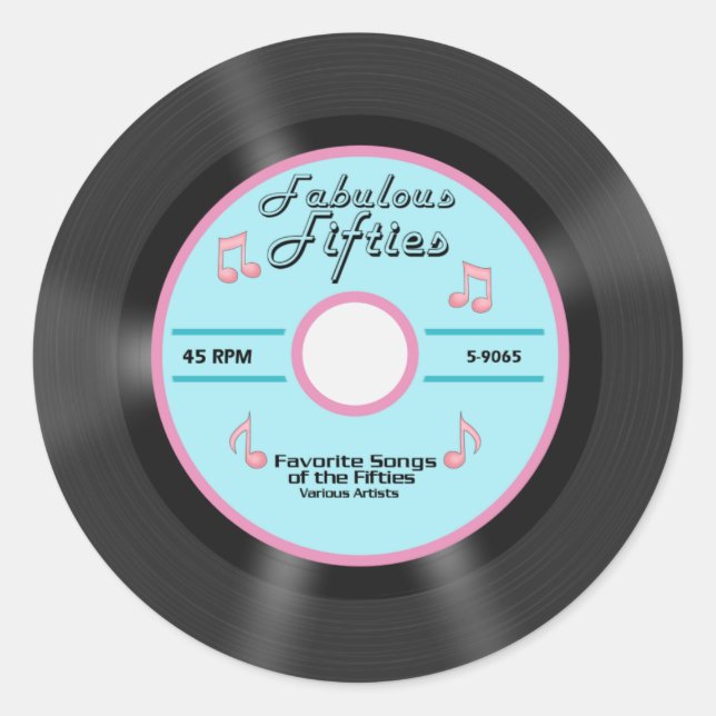 Adesivo Redondo Anos 50 fabulosas (Frente)