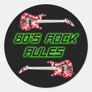 Adesivo Redondo anos 80 Rock Rules Sticker