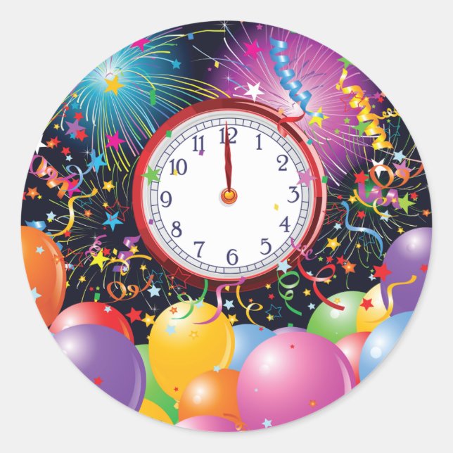 Adesivo Redondo Anos novos (Frente)