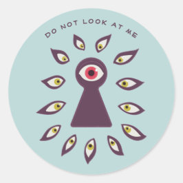 Adesivo Redondo Ansiedade antissocial paranoica Olhos-chave